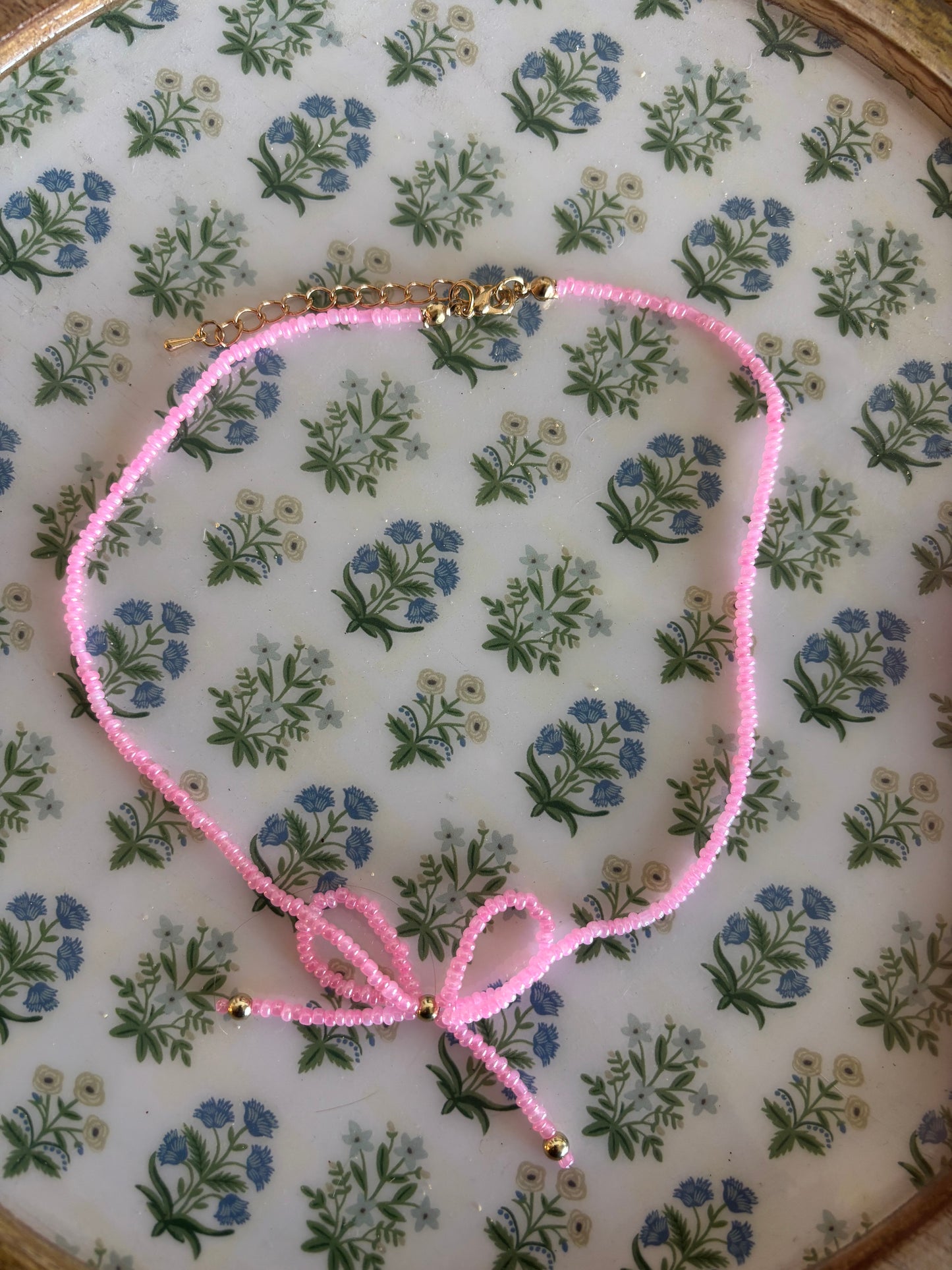 Pink Bow Necklace