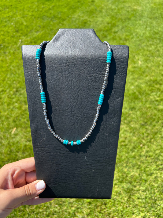 Turquoise beaded necklace