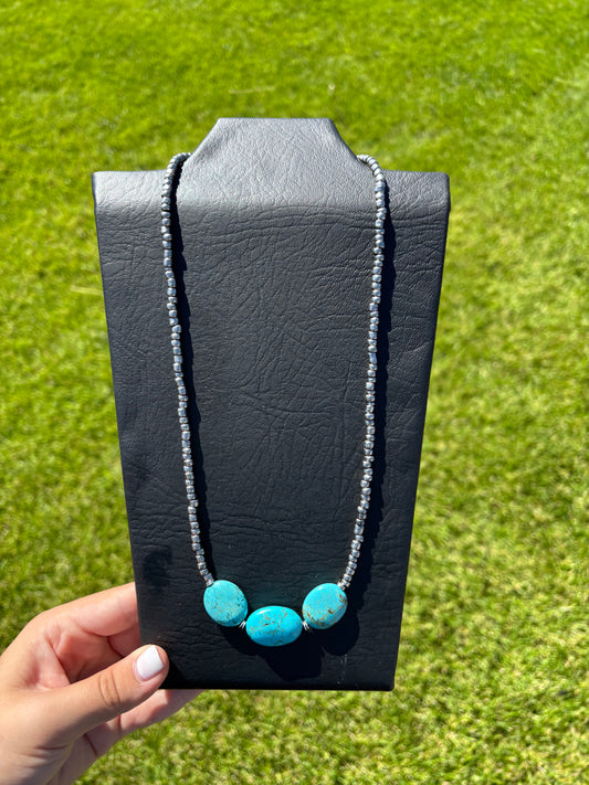 Turquoise stone necklace