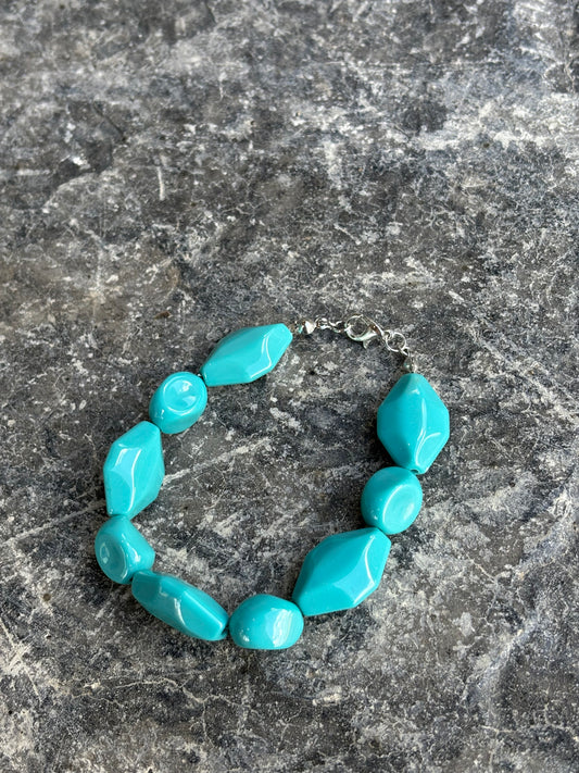 Chunky Turquoise Colored Bracelet